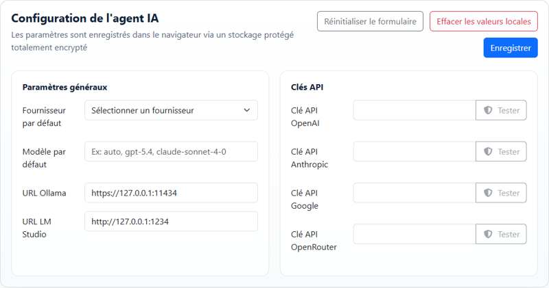 Écran de configuration multi-provider de SuperAIAgent