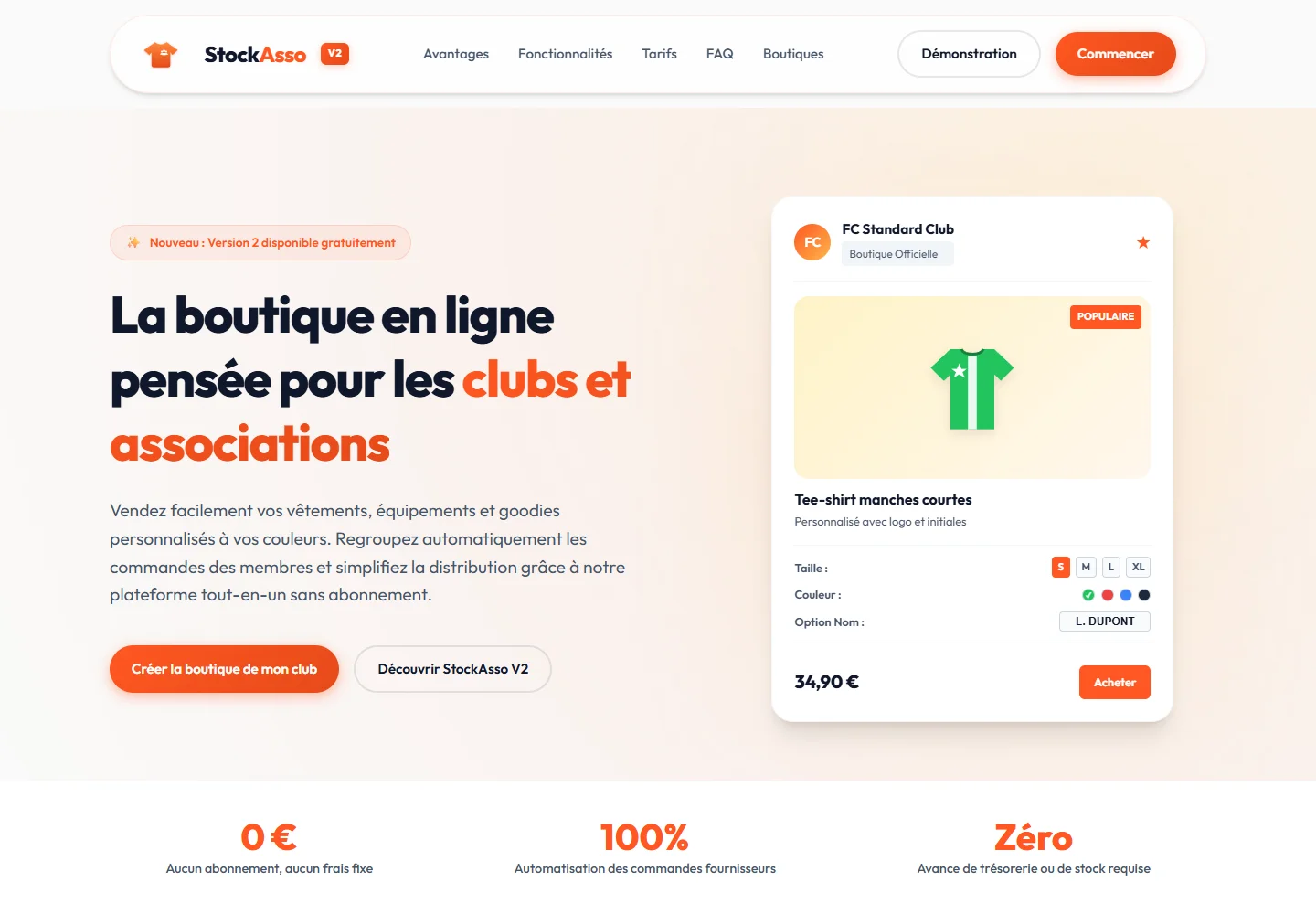 StockAsso V2 : boutique en ligne pour clubs et associations, commandes groupées et distribution simplifiée